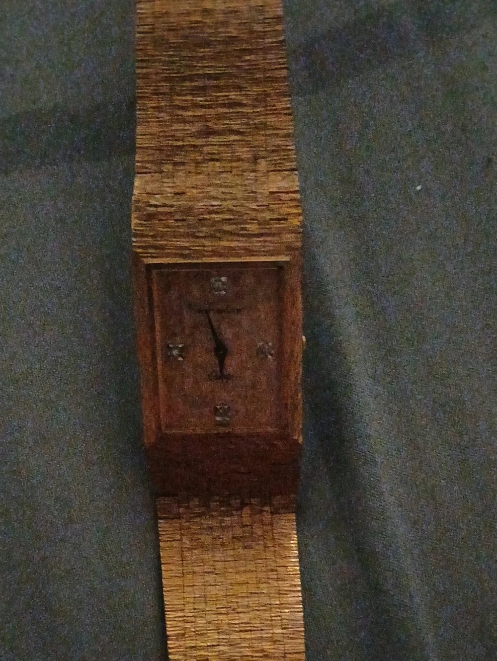 Wittanaur Gold Tone Textured Bracelet Watch